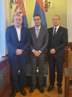 5 June 2019 The Chairman and member of the Committee on the Diaspora and Serbs in the Region Miodrag Linta and Blaza Knezevic and Hungarian Embassy Counsellor Tamás Böde